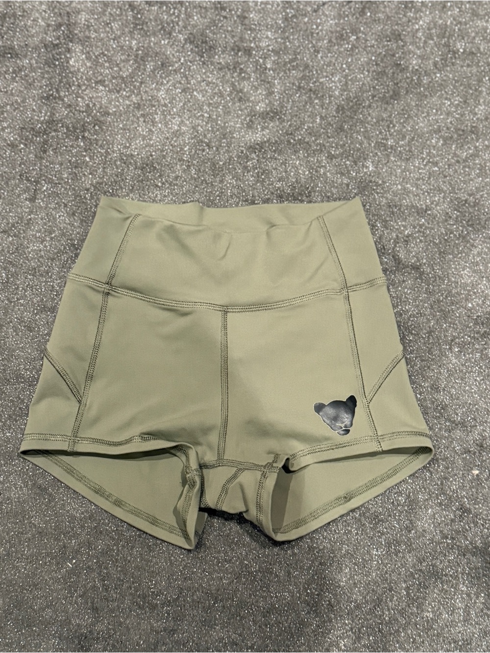 Femme Royale High-Rise Olive Bike Shorts with Subtle Logo